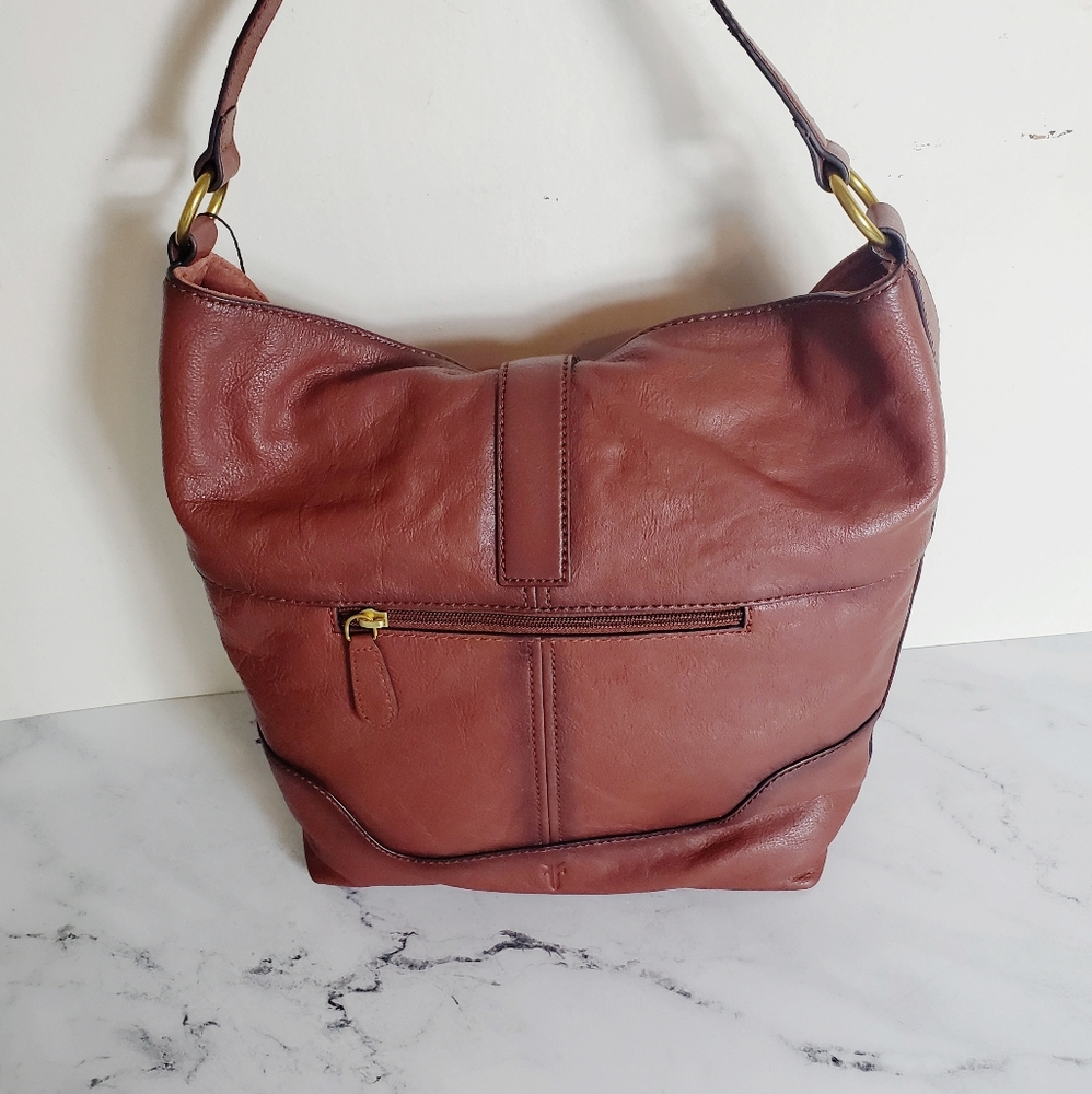 Frye Leather Ring Hobo Cognac Bag - Picture 2 of 8